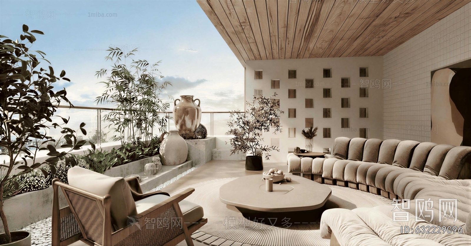 Wabi-sabi Style Leisure Balcony