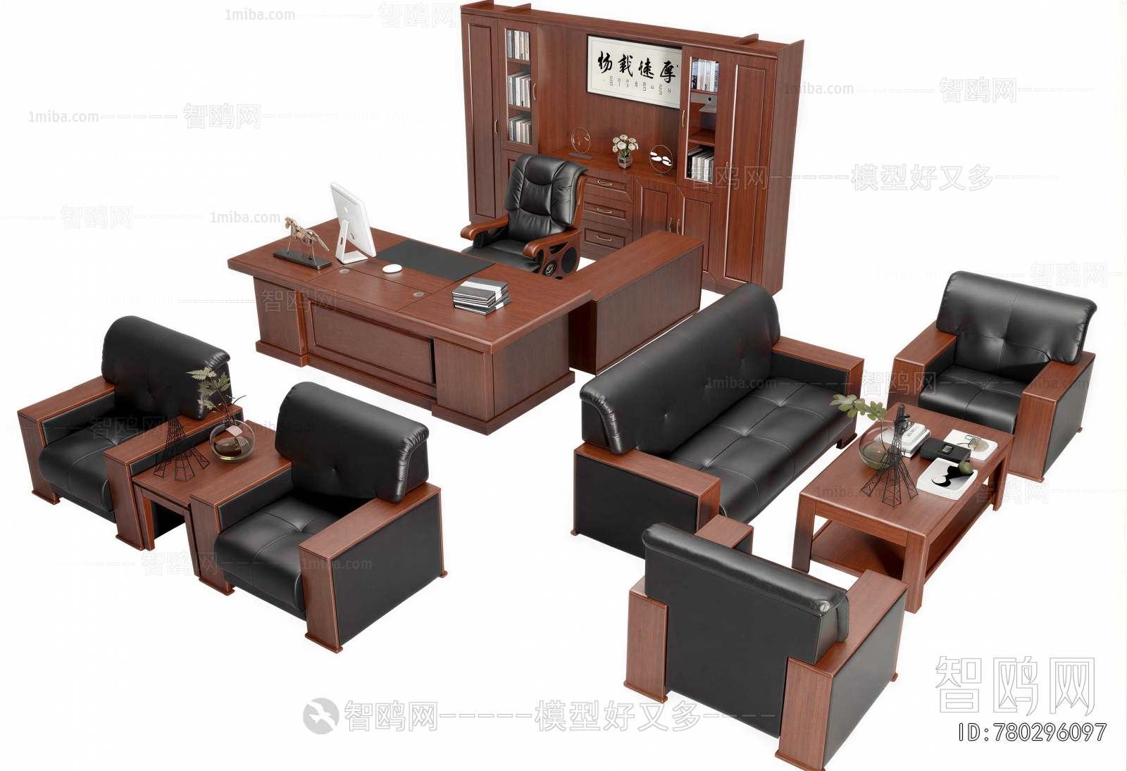 New Chinese Style Office Desk And Chair