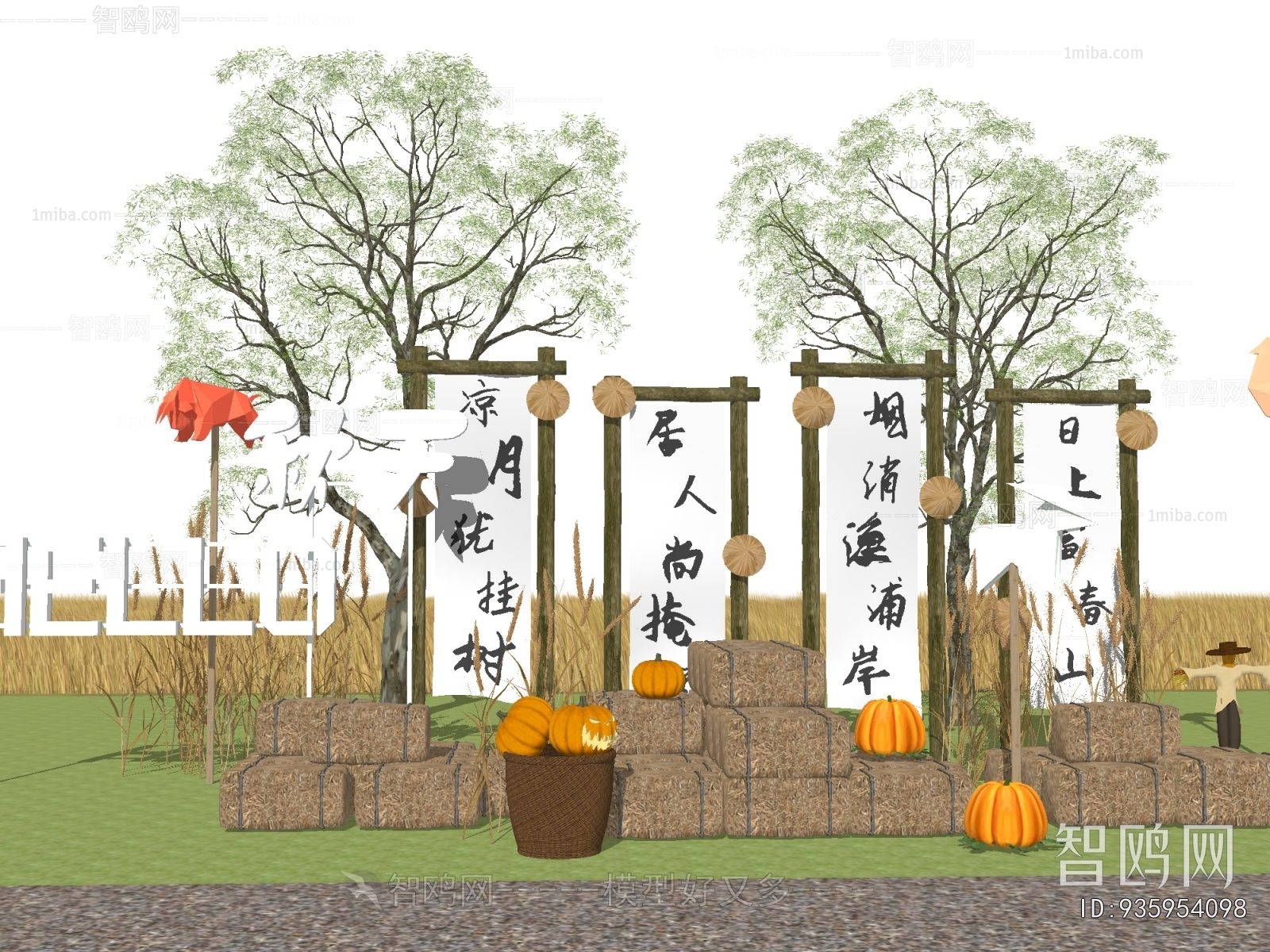New Chinese Style Sculpture Sketch
