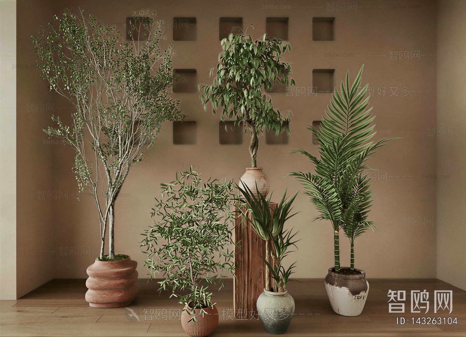 Wabi-sabi Style Ground Green Plant Potted Plants