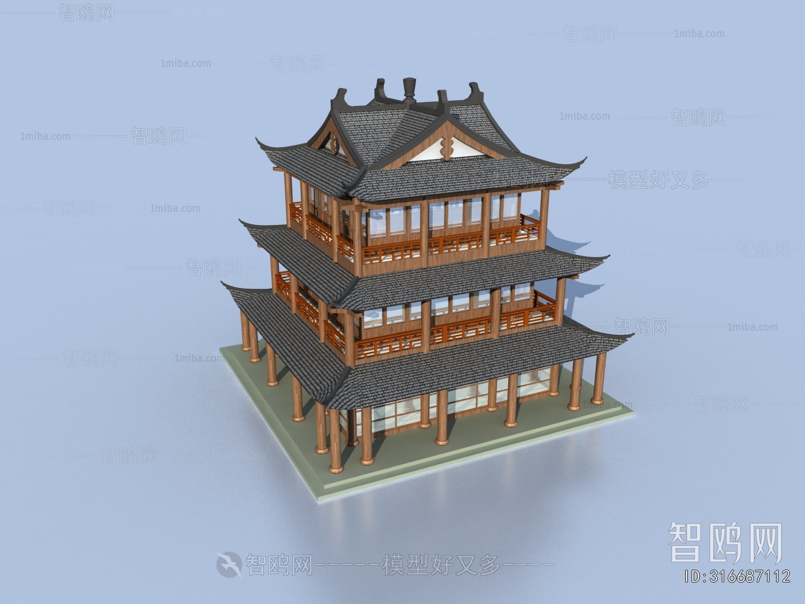 New Chinese Style Ancient Architectural Buildings