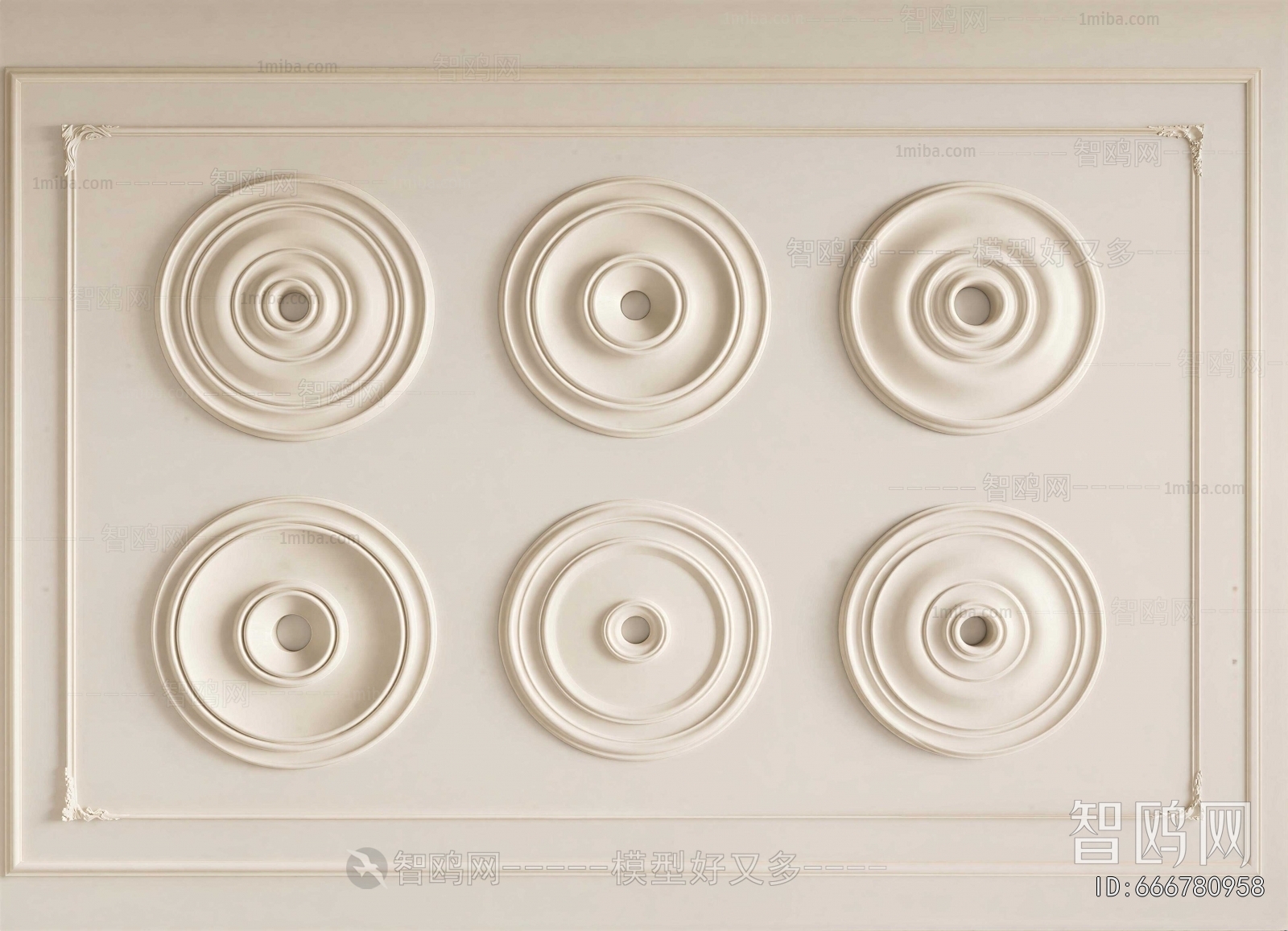 European Style Plaster Carved Top Plate