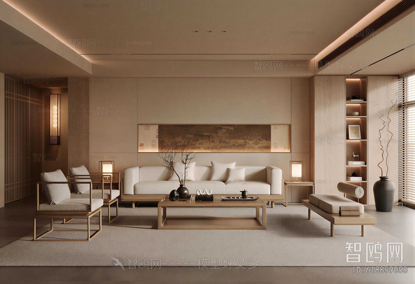 New Chinese Style A Living Room