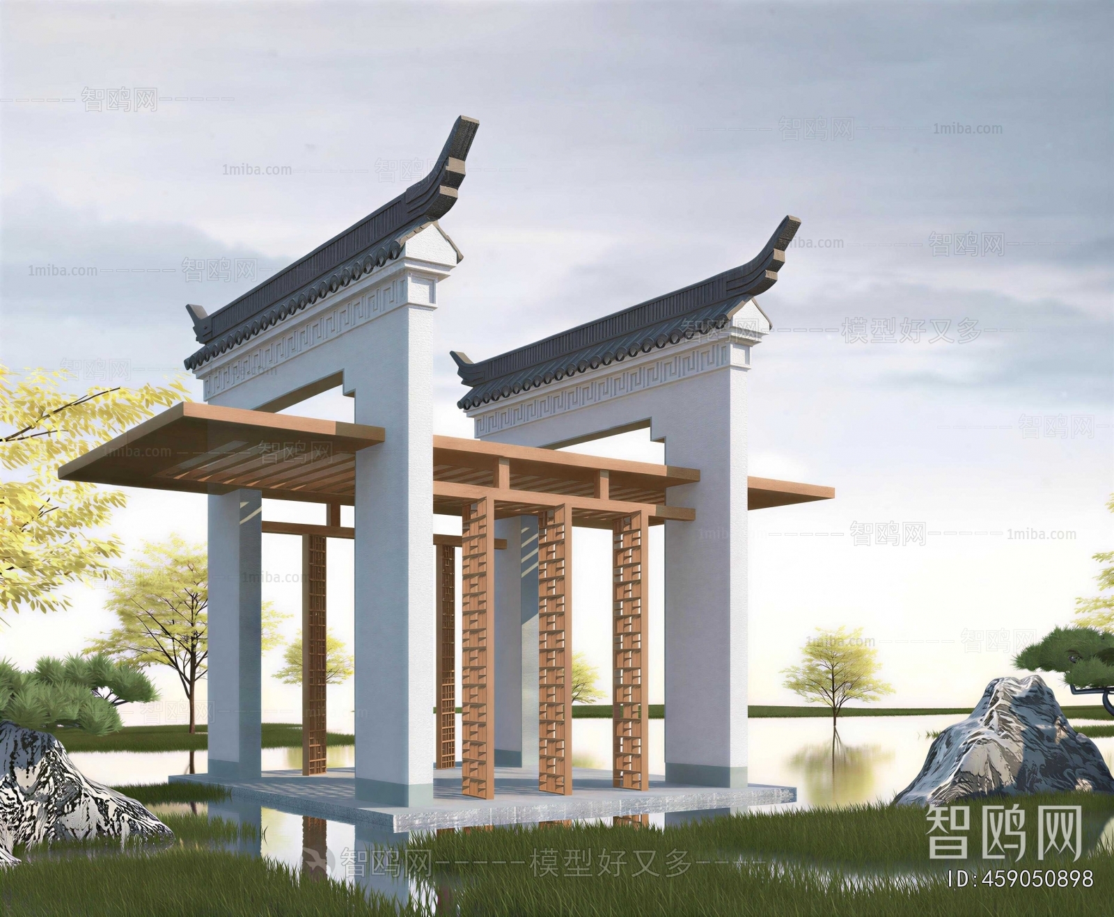 New Chinese Style Ancient Architectural Buildings