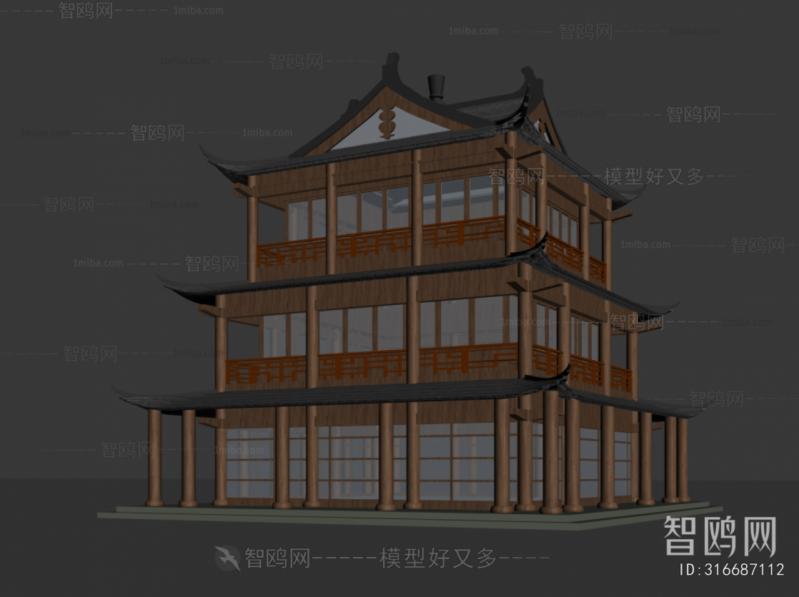 New Chinese Style Ancient Architectural Buildings