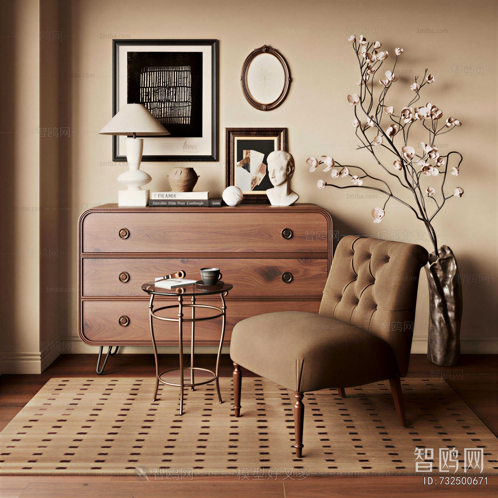 French Style Side Cabinet