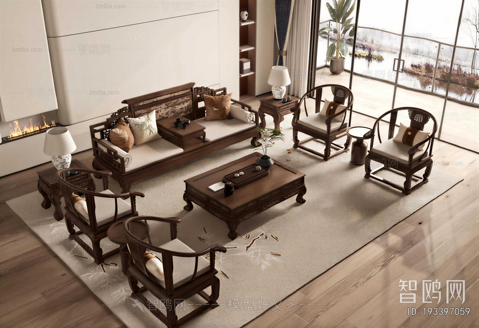 New Chinese Style Sofa Combination