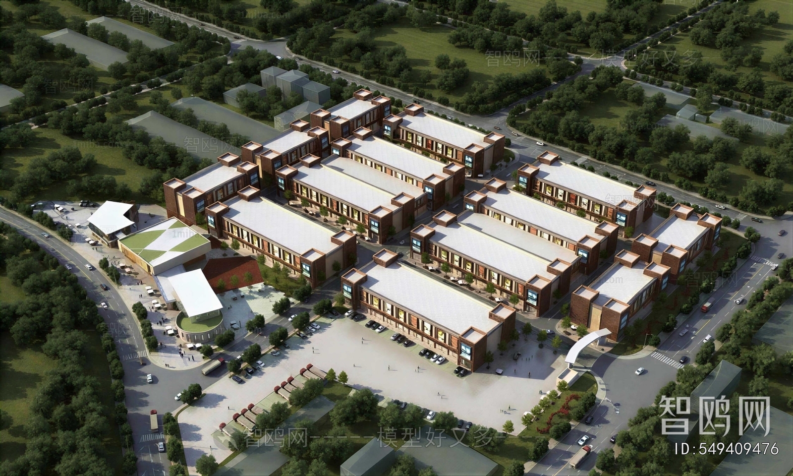 Modern Architectural Bird's-eye View Planning
