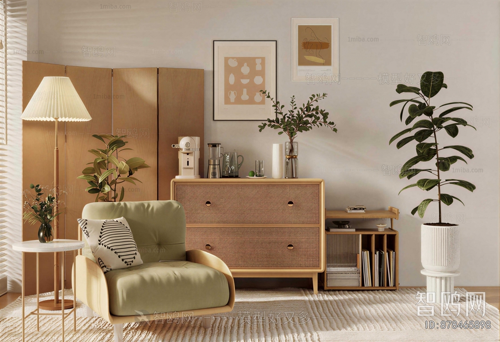 Japanese Style Single Sofa