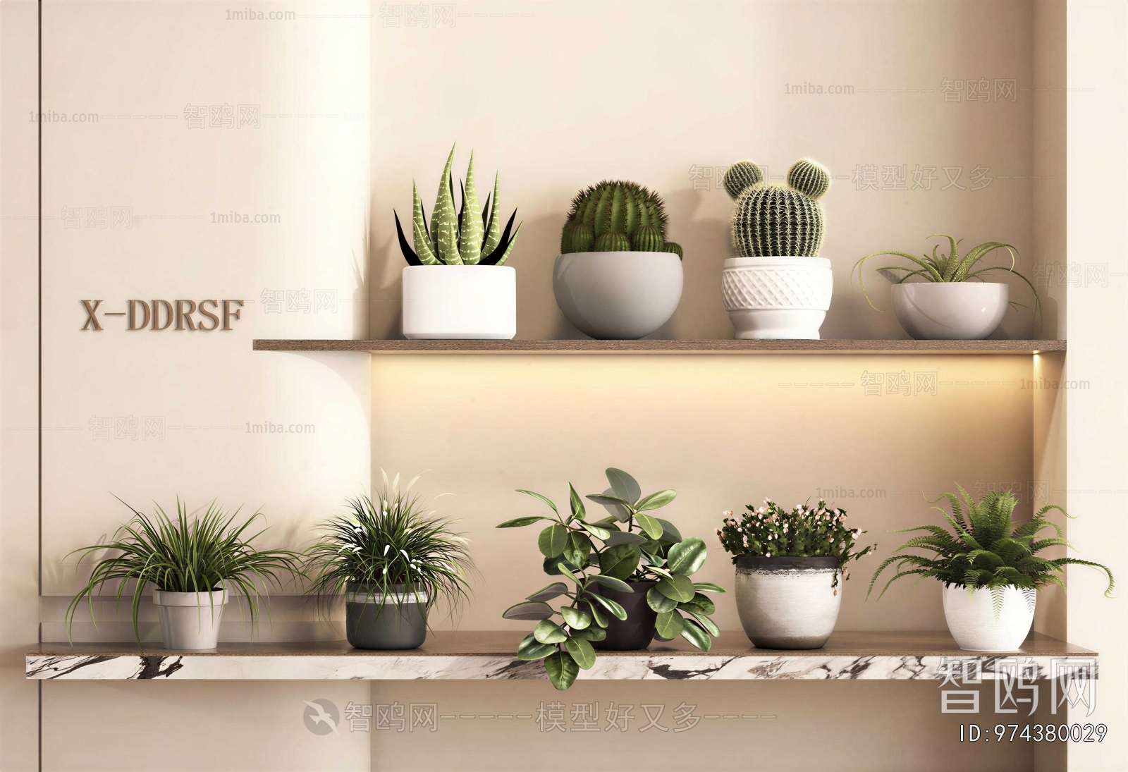 Modern Potted Green Plant