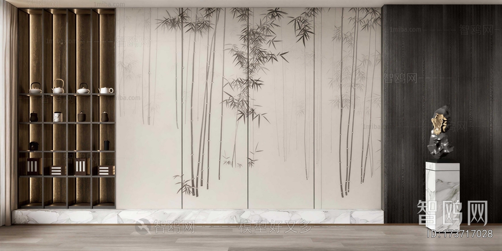 New Chinese Style TV Wall