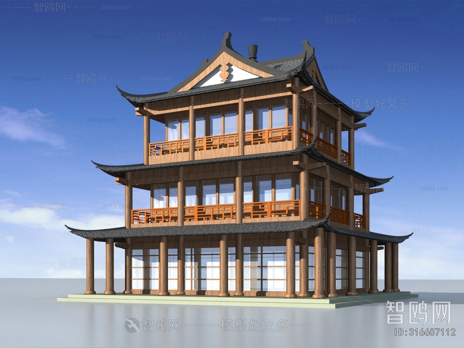 New Chinese Style Ancient Architectural Buildings