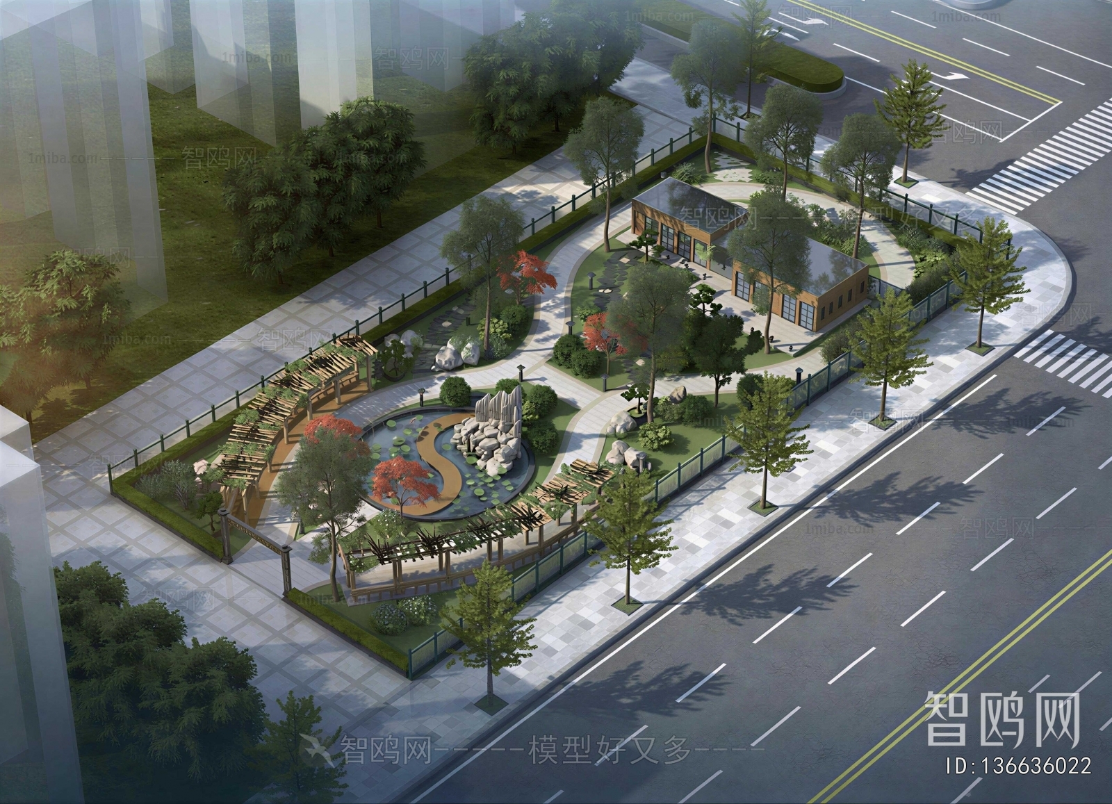 New Chinese Style Architectural Bird's-eye View Planning