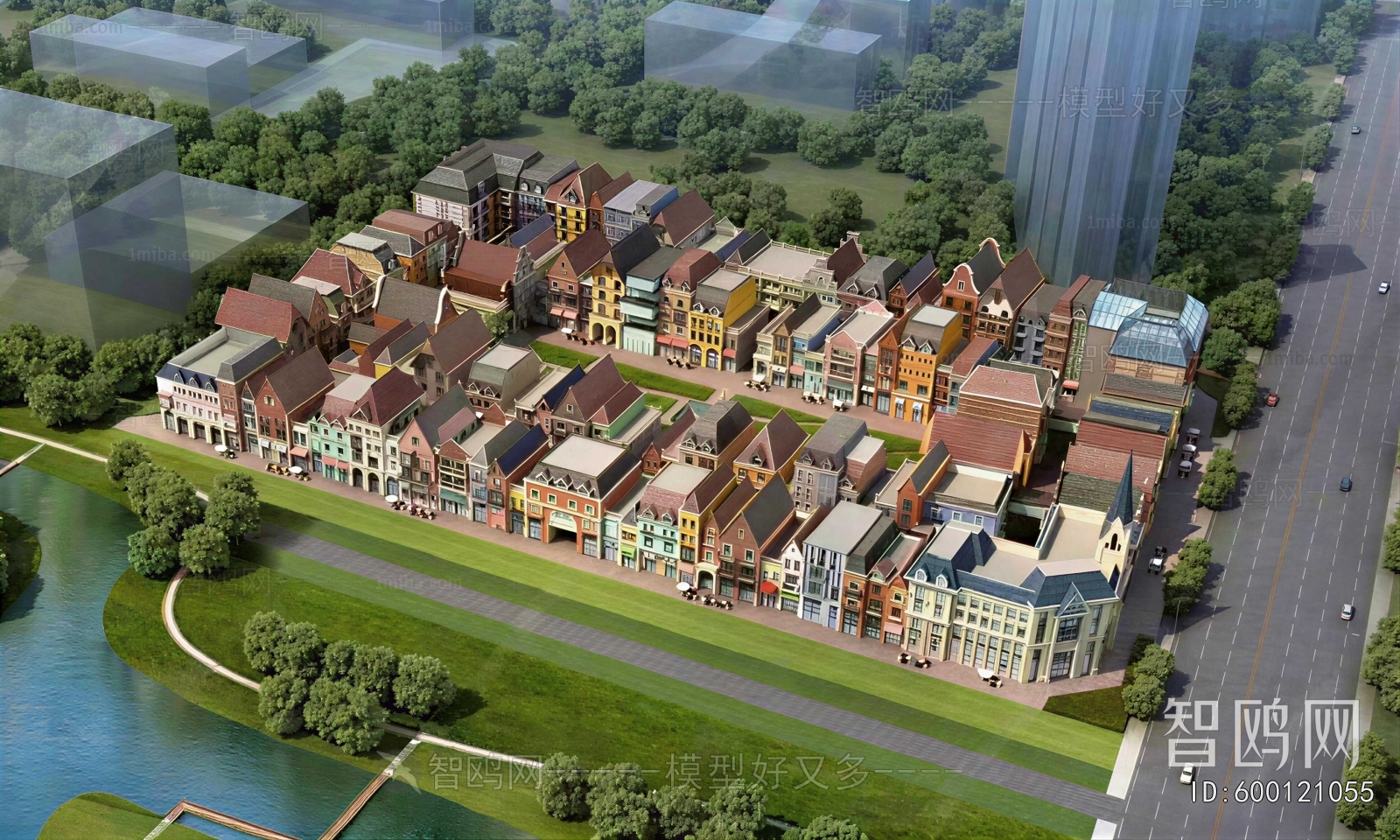 European Style Architectural Bird's-eye View Planning