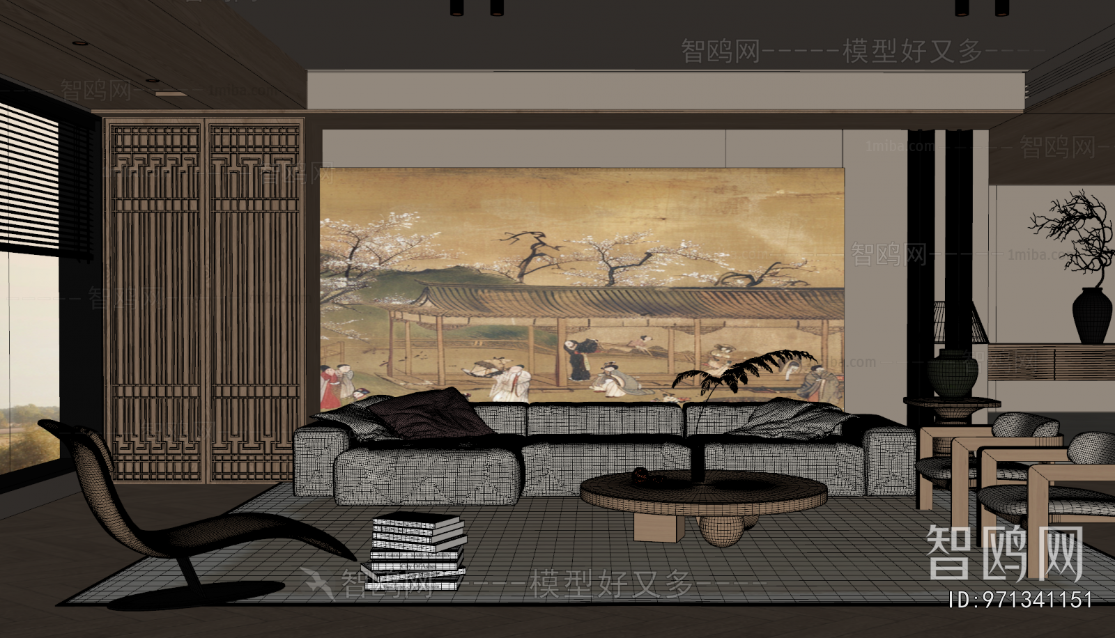 New Chinese Style A Living Room