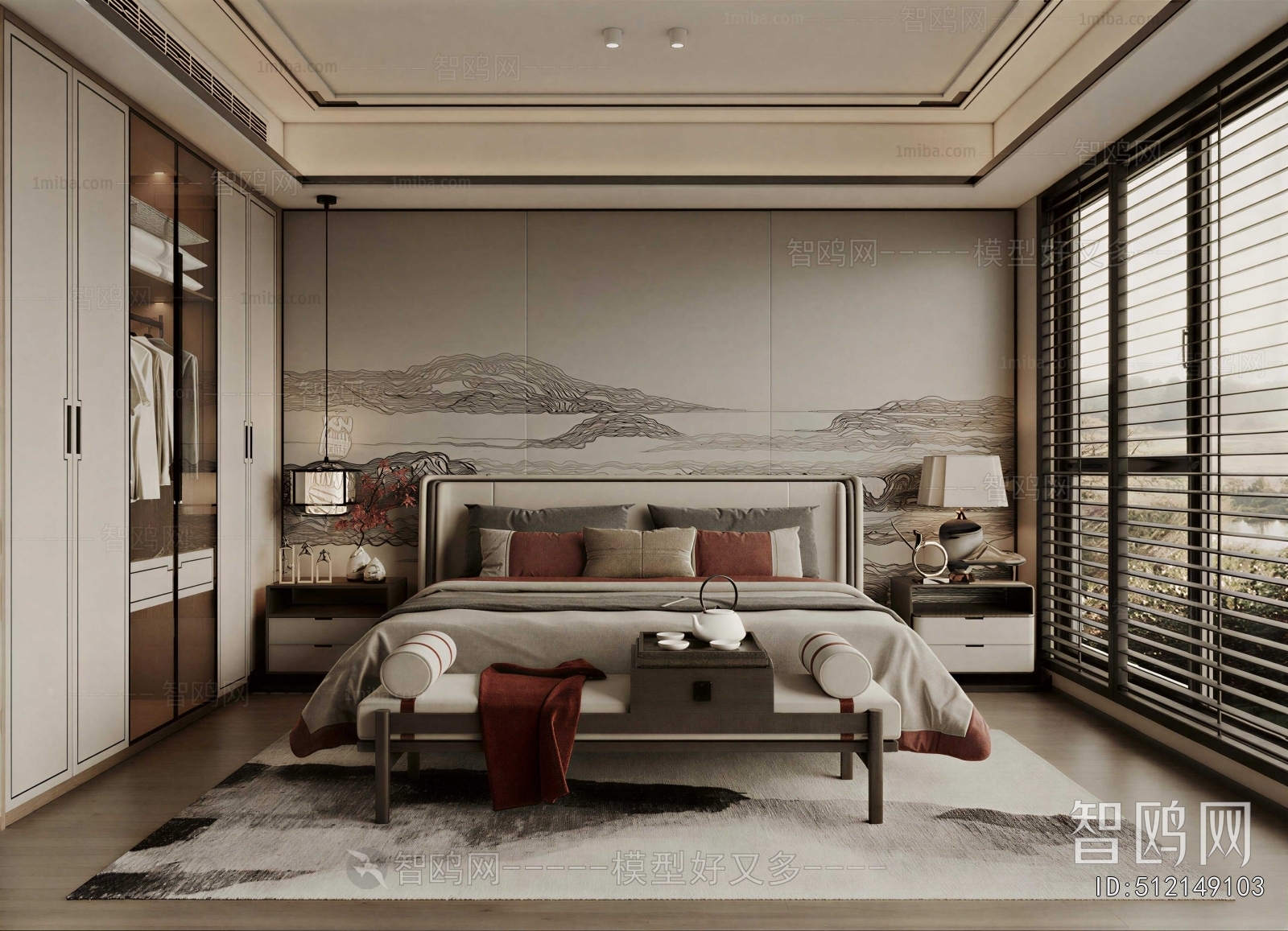 New Chinese Style Bedroom