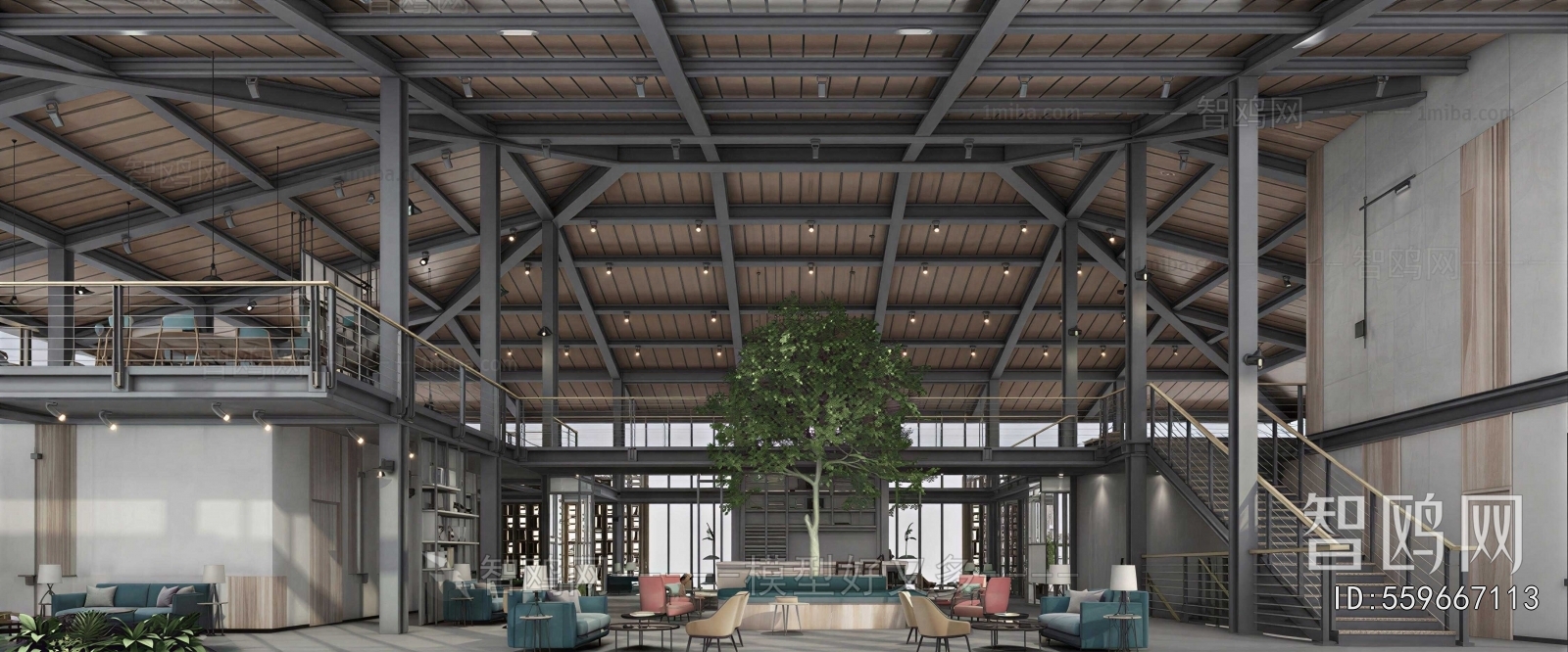 Industrial Style Lobby Hall