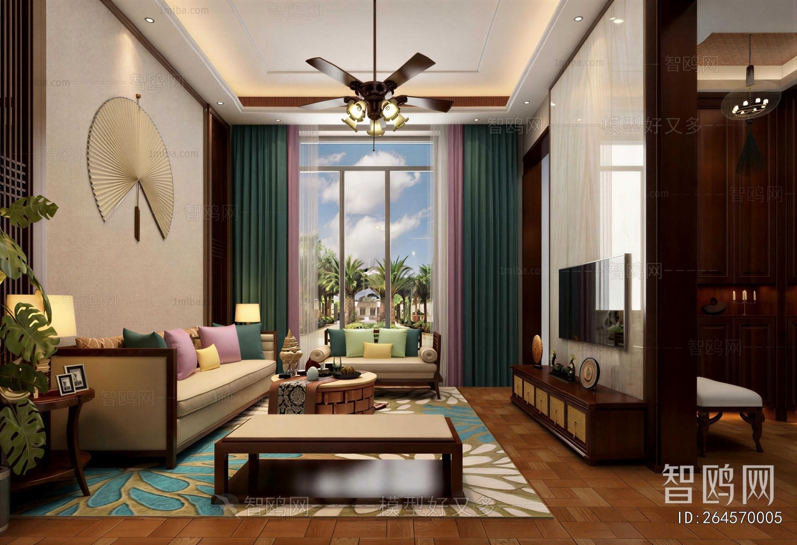 New Chinese Style A Living Room