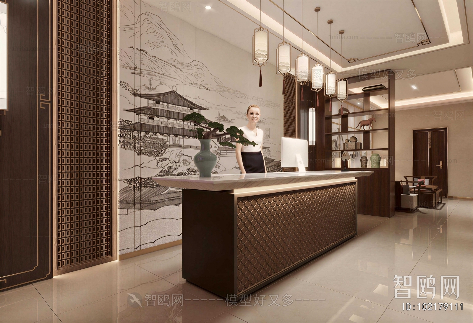 New Chinese Style Lobby Hall