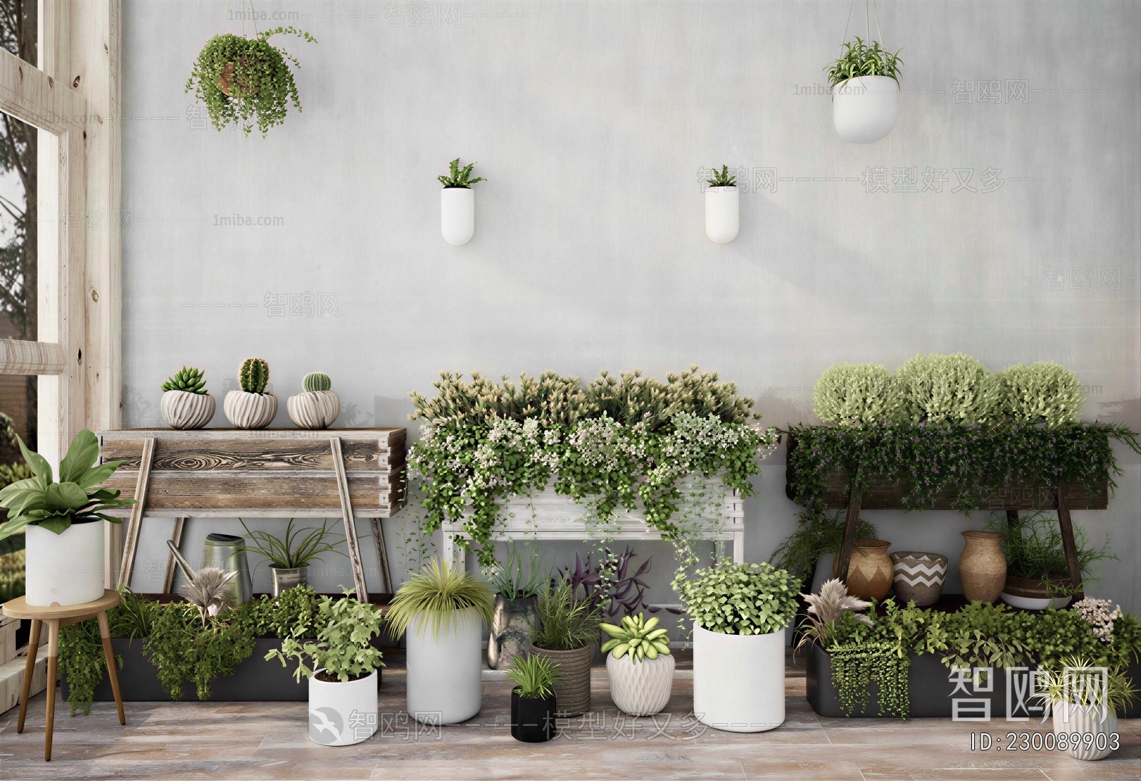 Modern Potted Green Plant
