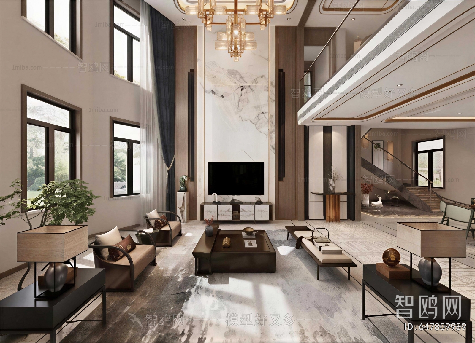 New Chinese Style A Living Room