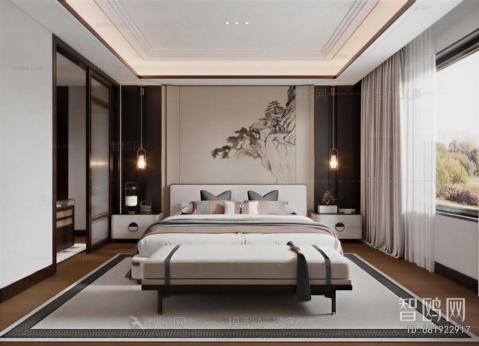 New Chinese Style Bedroom