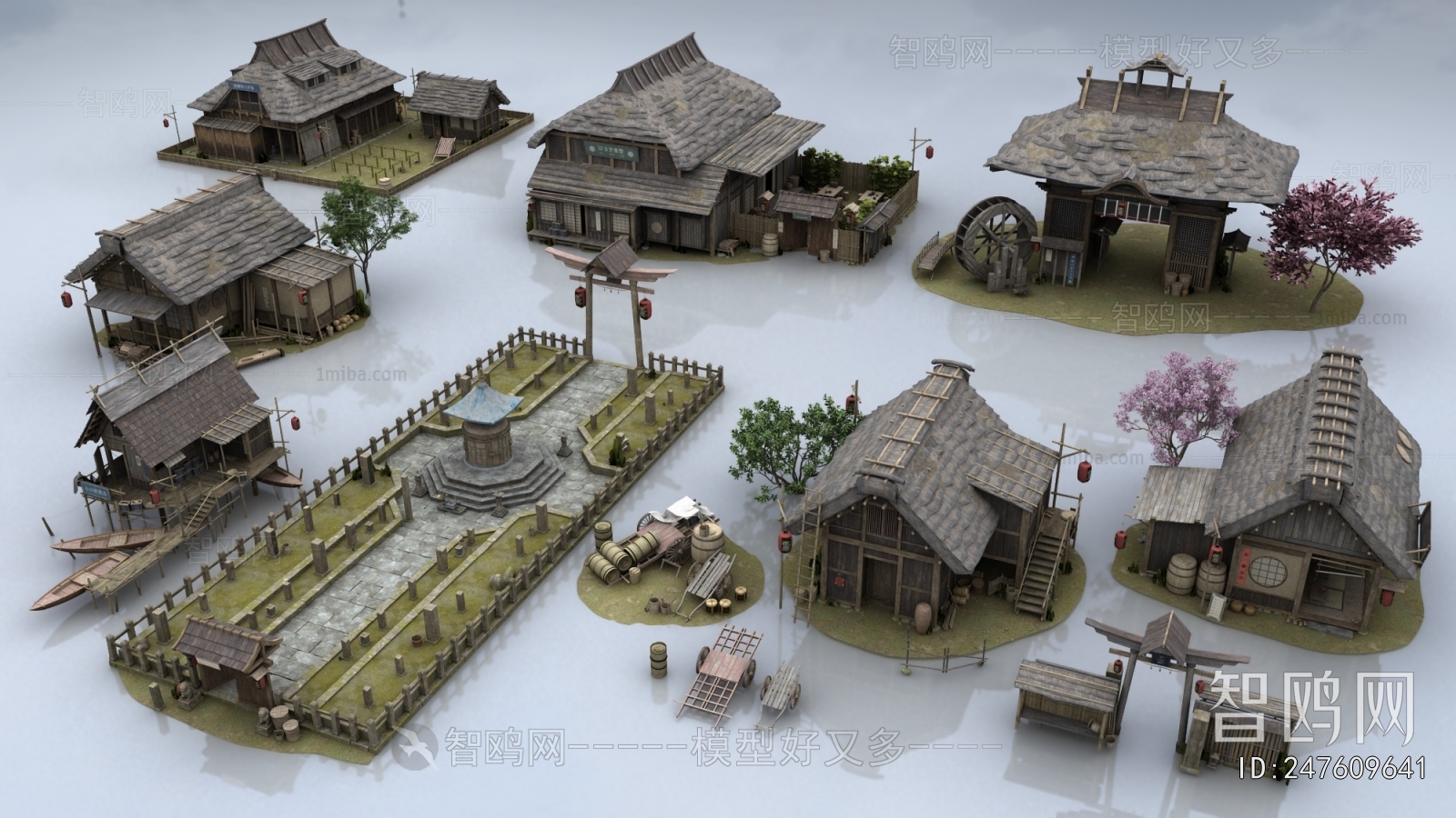 Japanese Style Ancient Architectural Buildings