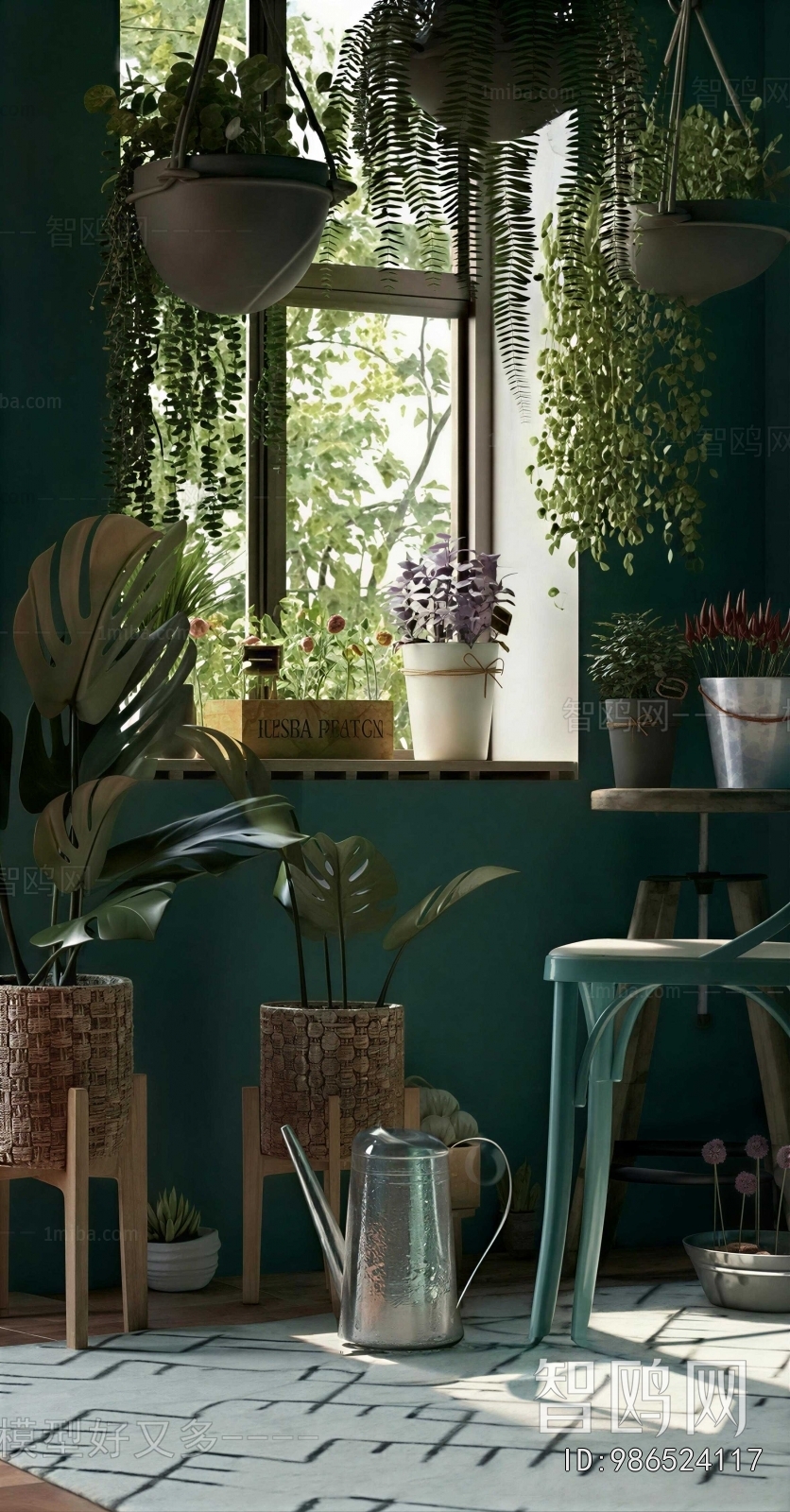 Modern Potted Green Plant