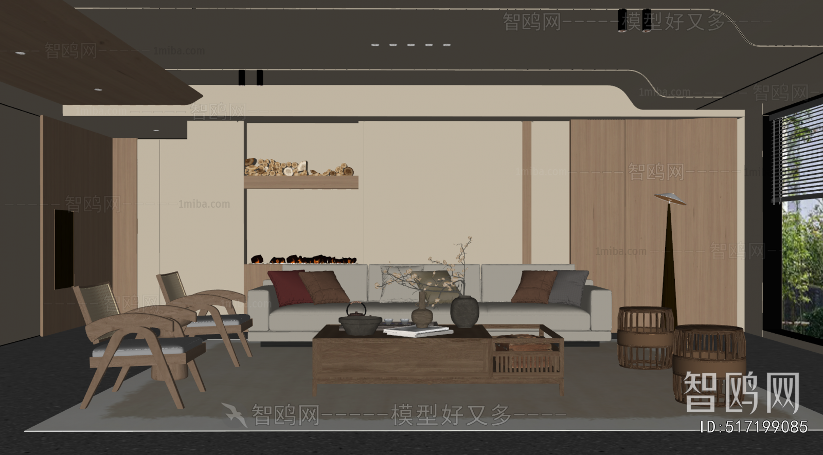 New Chinese Style A Living Room