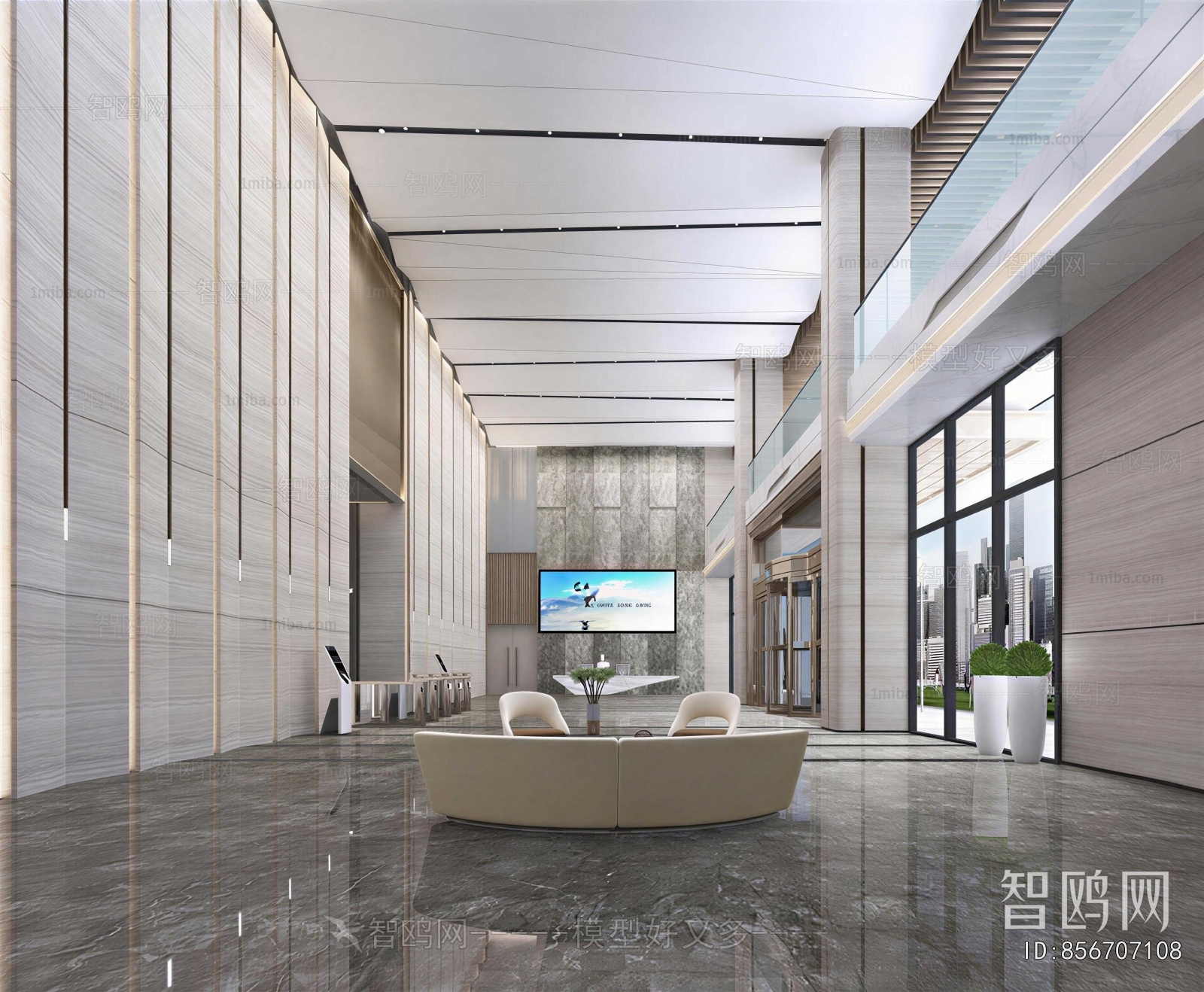 Modern Office Reception Desk