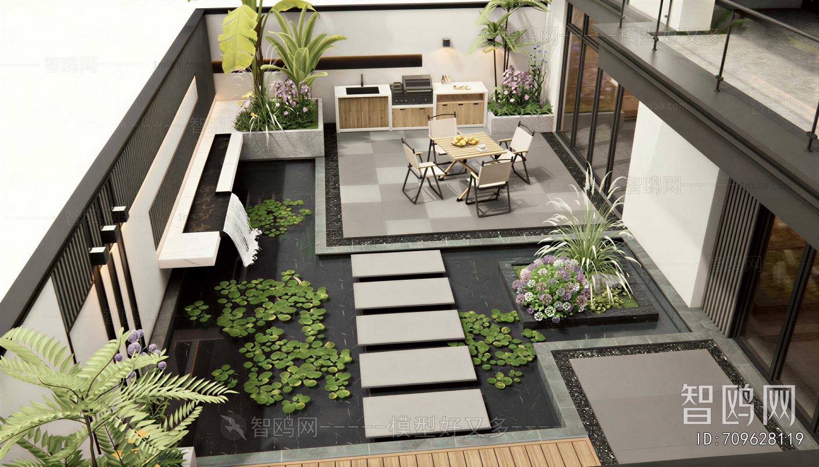 New Chinese Style Courtyard/landscape
