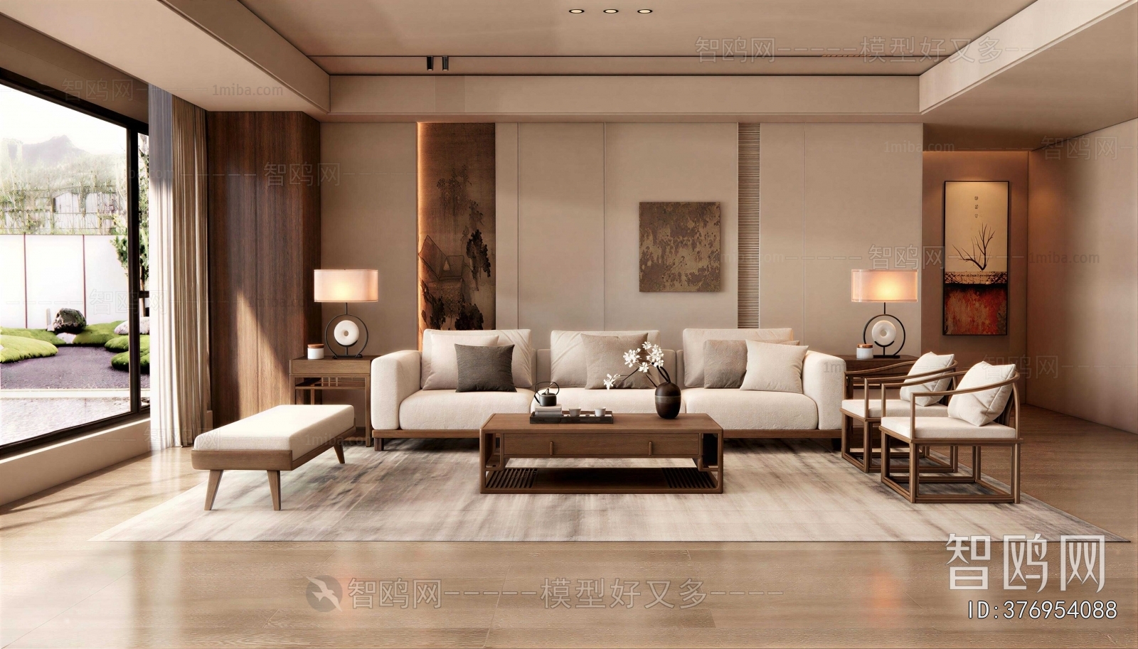 New Chinese Style A Living Room