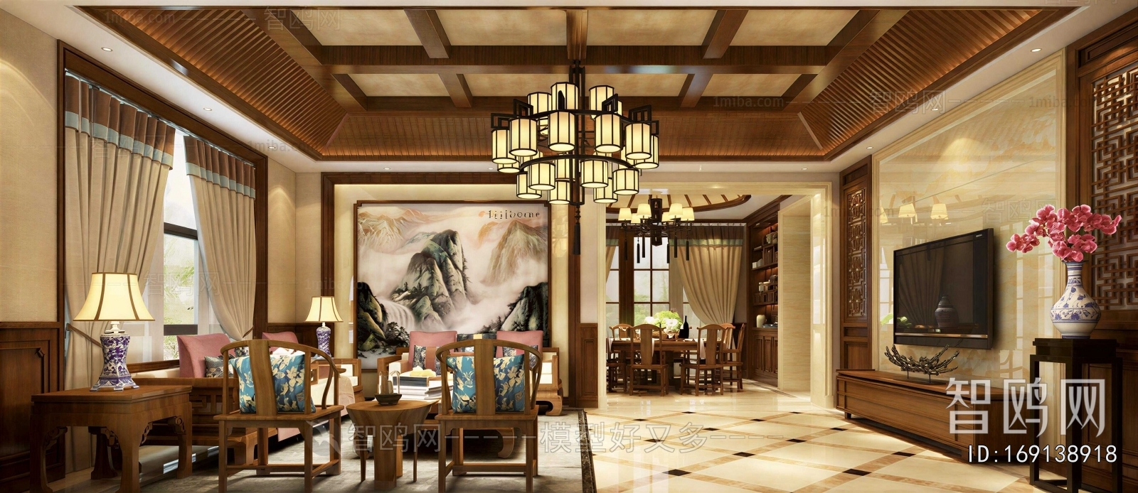 New Chinese Style A Living Room