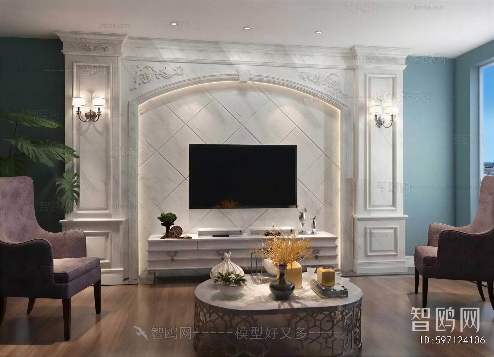 Simple European Style A Living Room