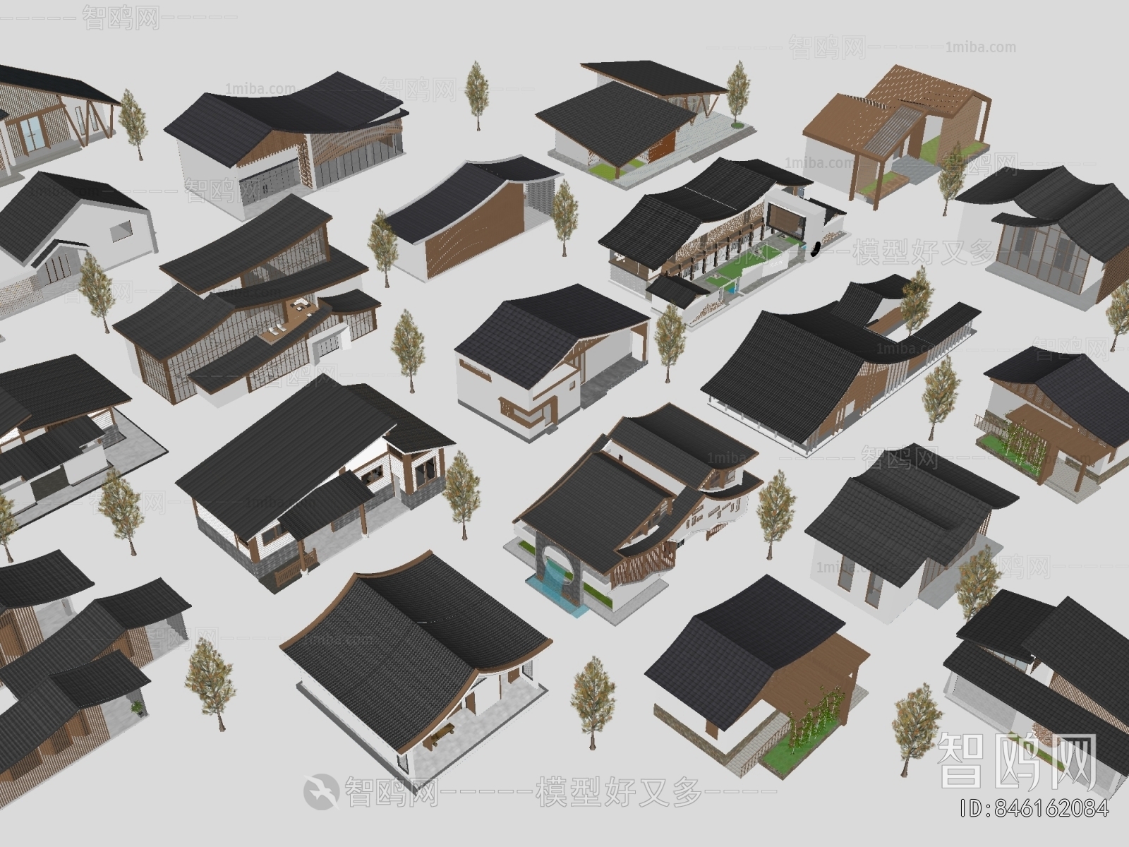 New Chinese Style Ancient Architectural Buildings