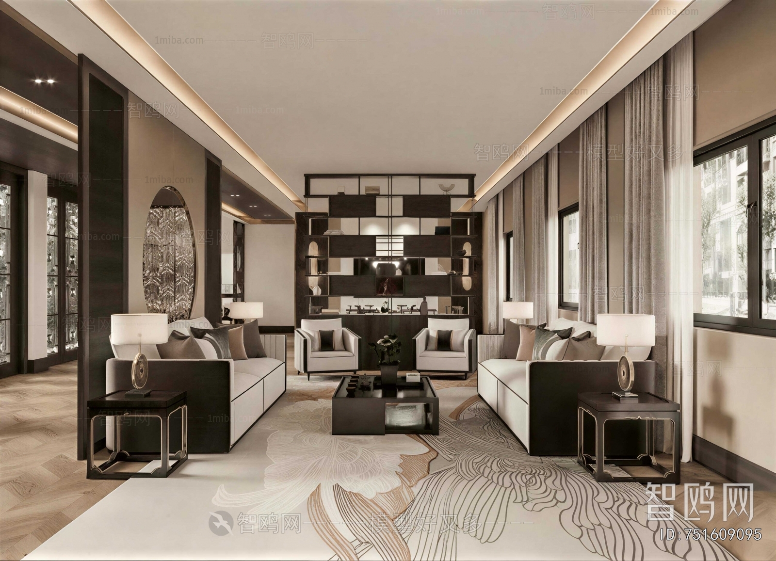 New Chinese Style A Living Room