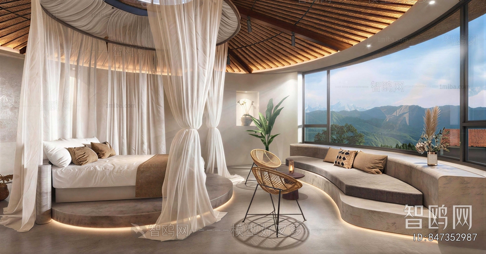 Wabi-sabi Style Guest Room