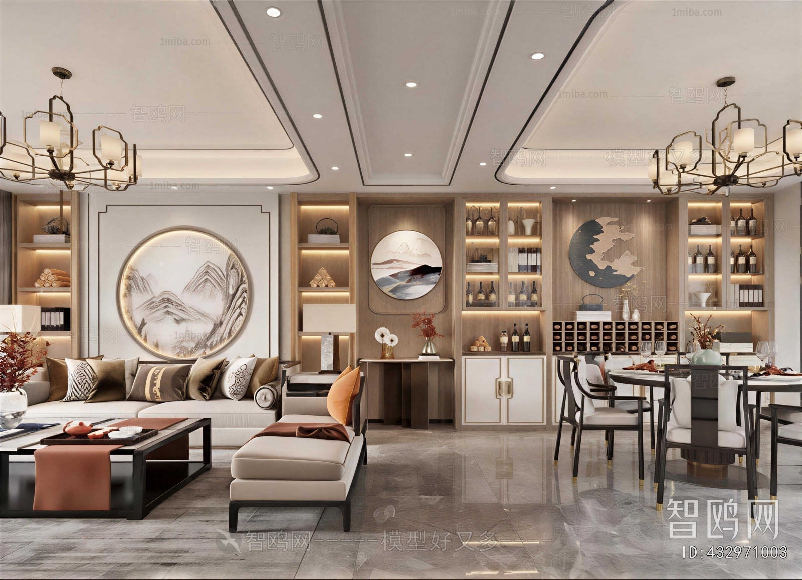 New Chinese Style A Living Room