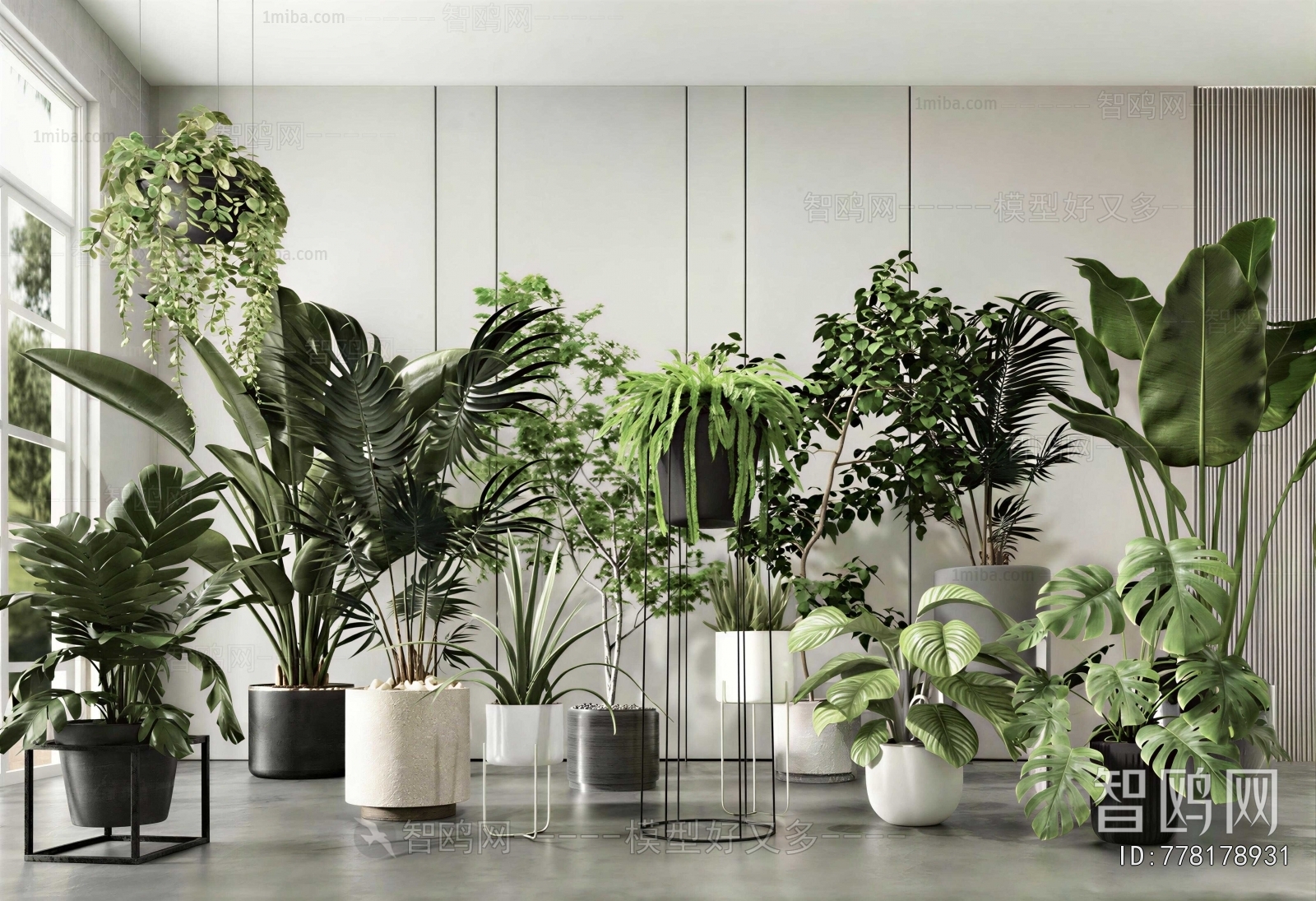 Modern Ground Green Plant Potted Plants