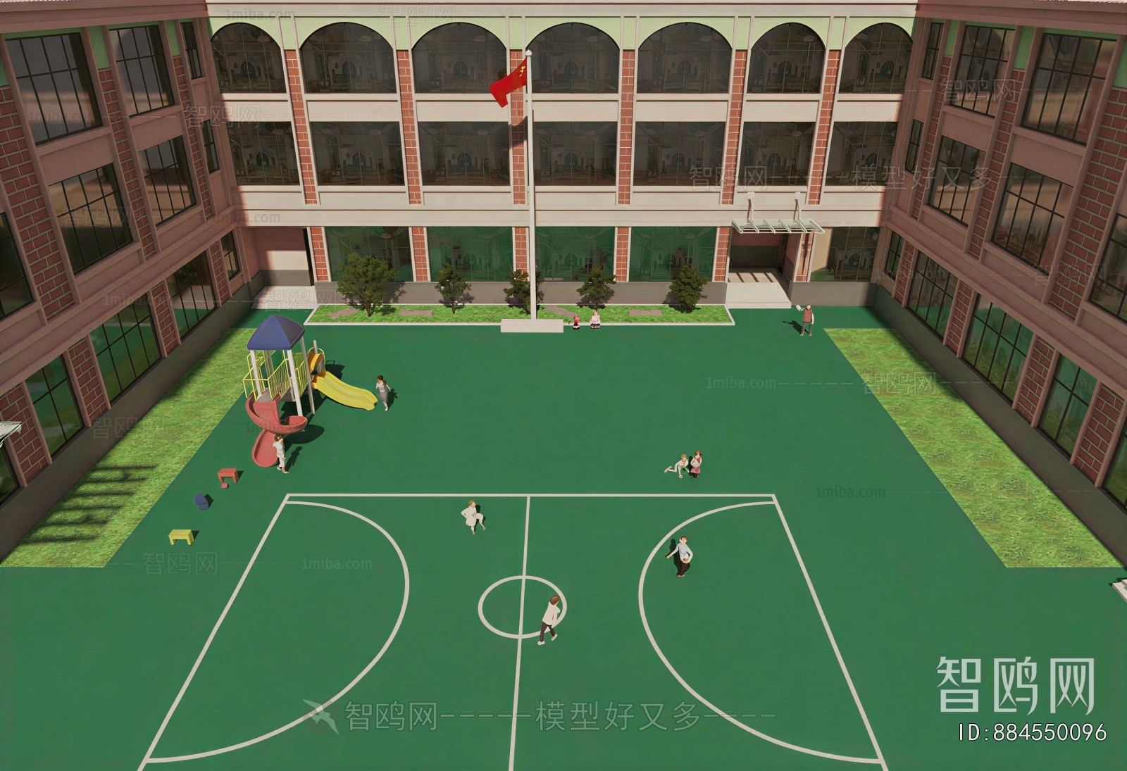 Modern Outdoor Space In Kindergarten