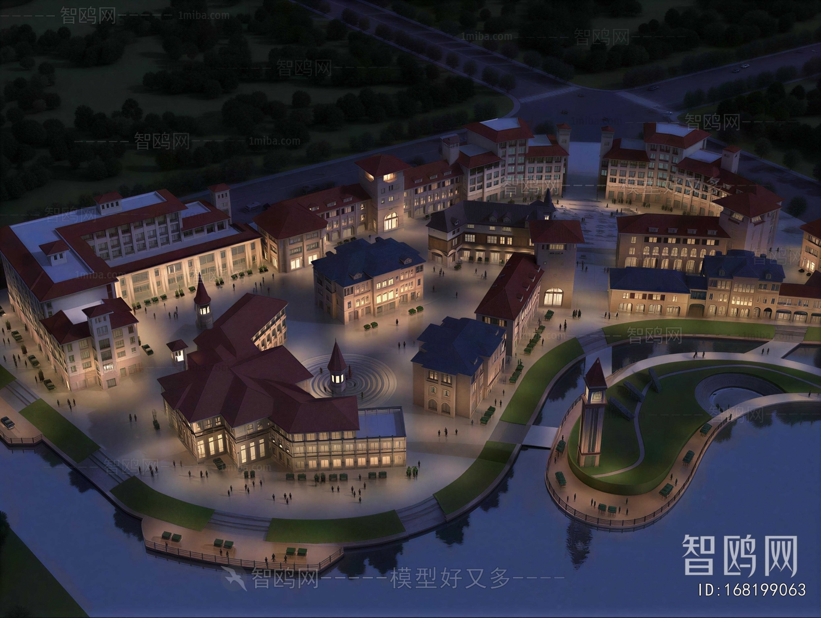 European Style Architectural Bird's-eye View Planning
