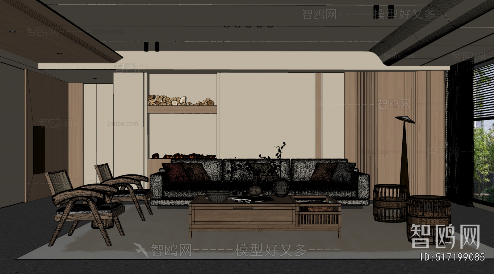 New Chinese Style A Living Room