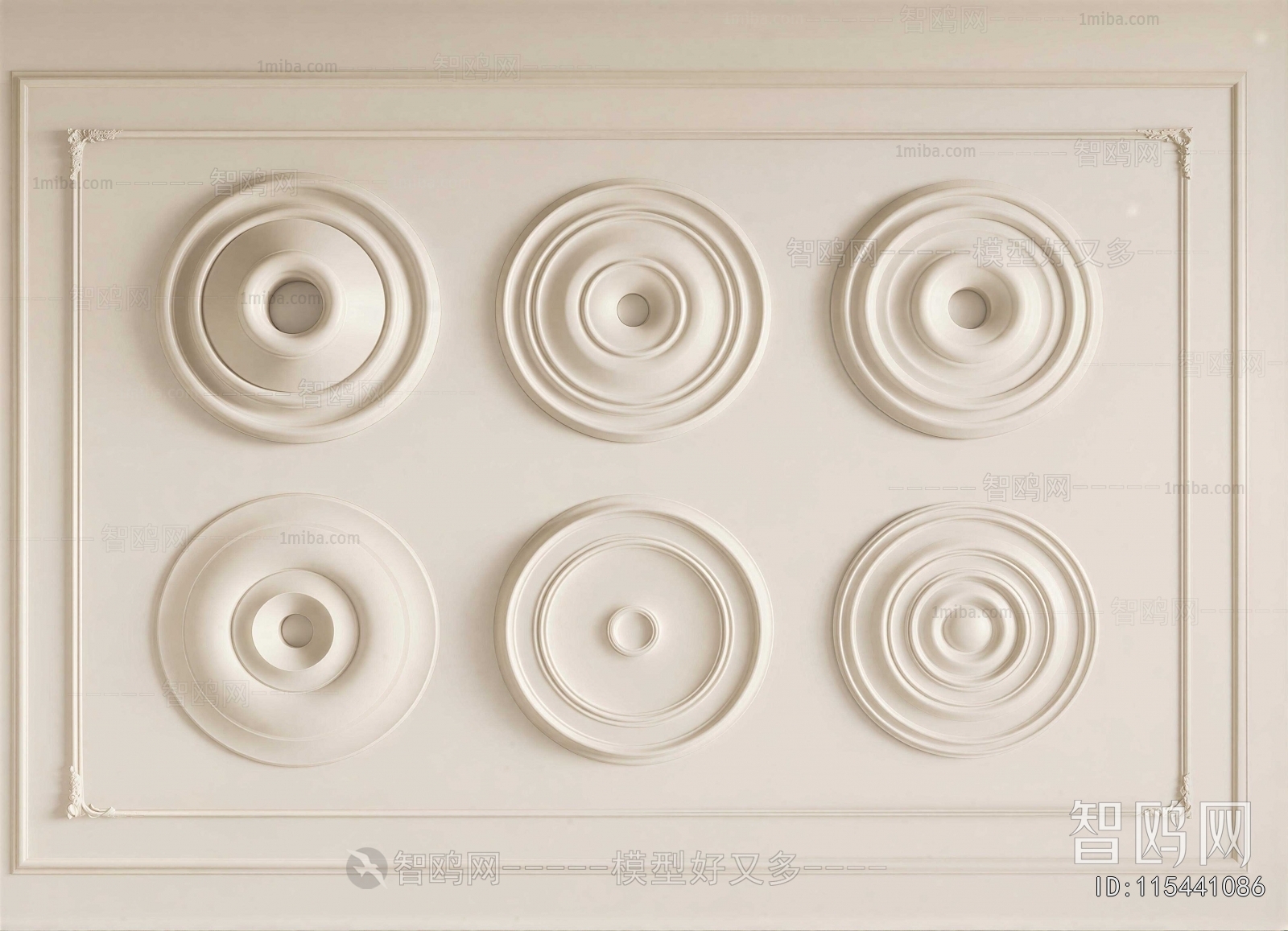 French Style Plaster Carved Top Plate