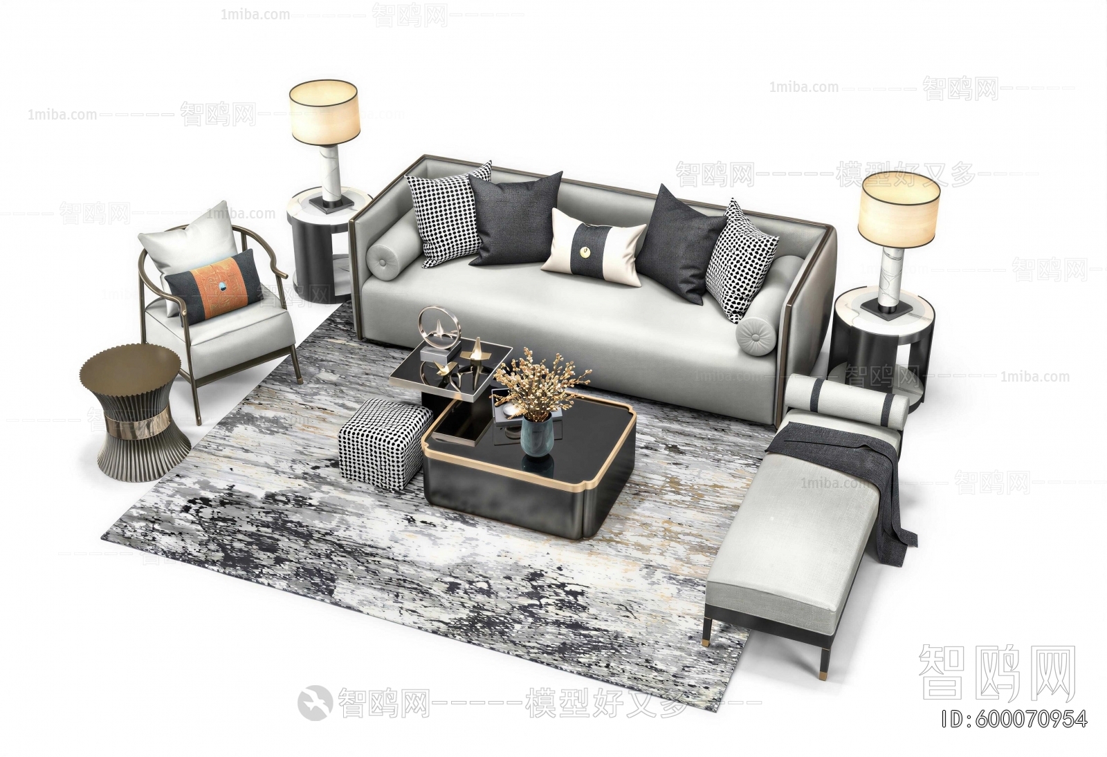 New Chinese Style Sofa Combination