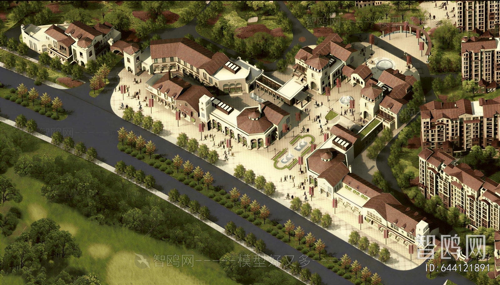 European Style Architectural Bird's-eye View Planning