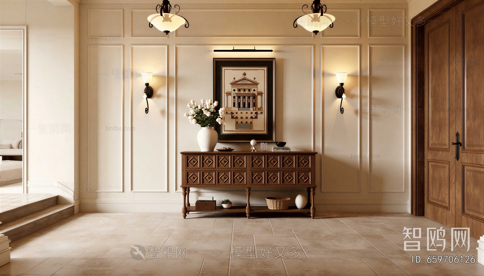 French Style Entrance Cabinet