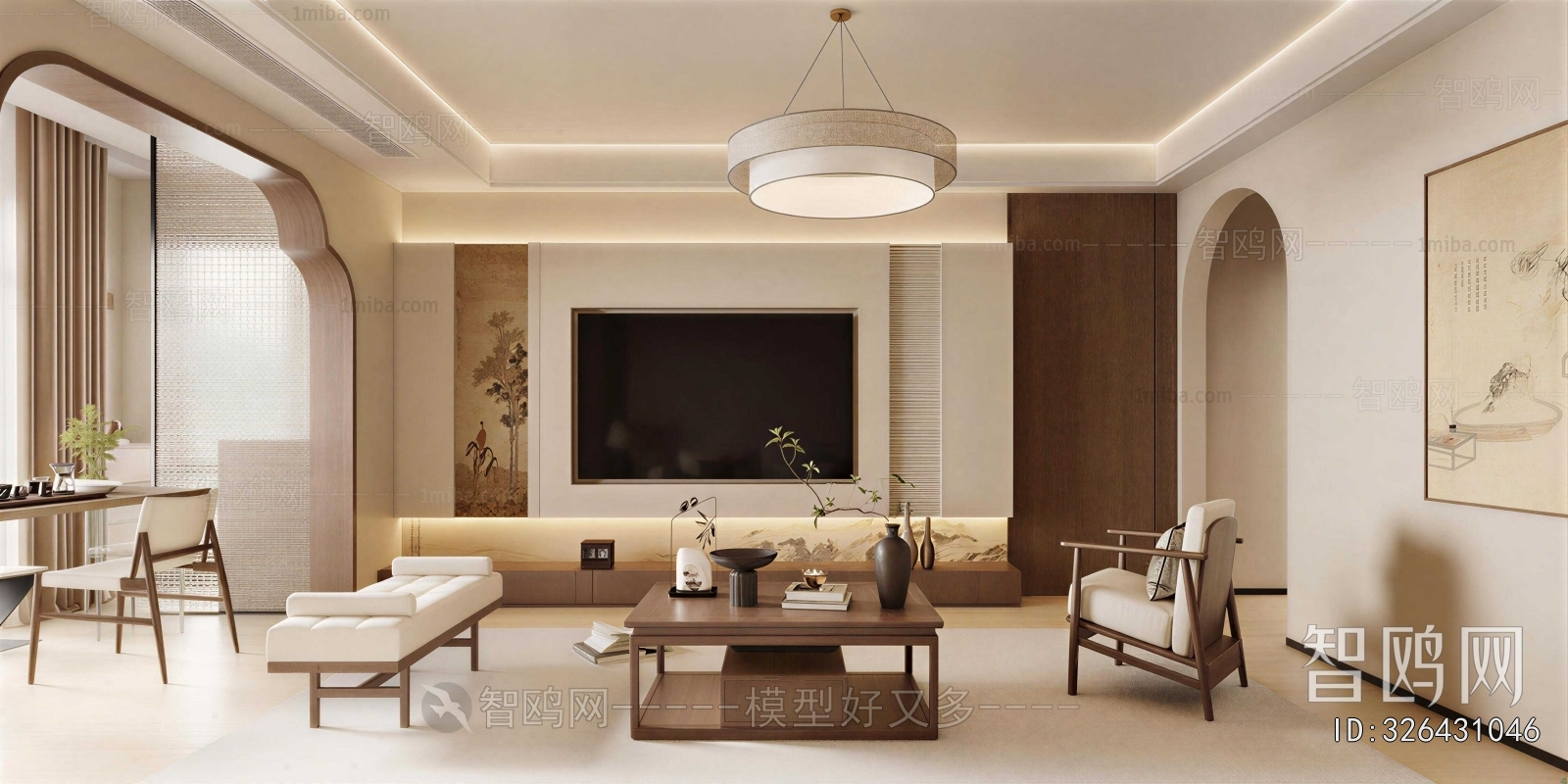 New Chinese Style A Living Room