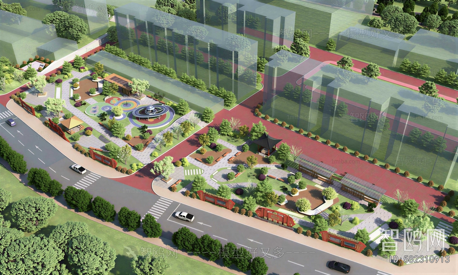Modern Architectural Bird's-eye View Planning