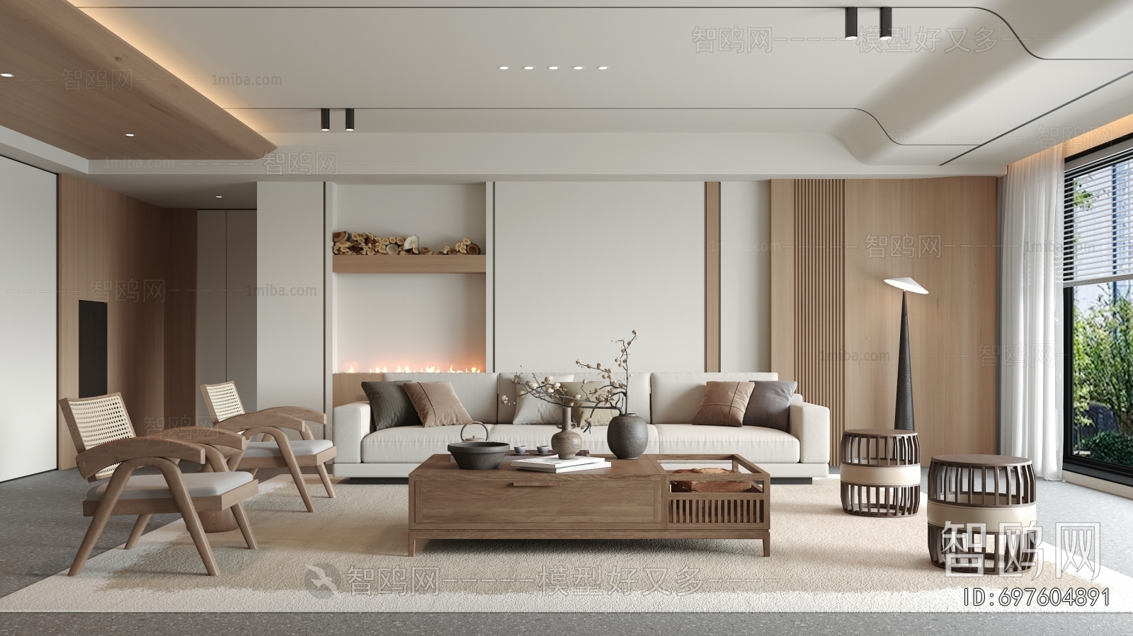 New Chinese Style A Living Room