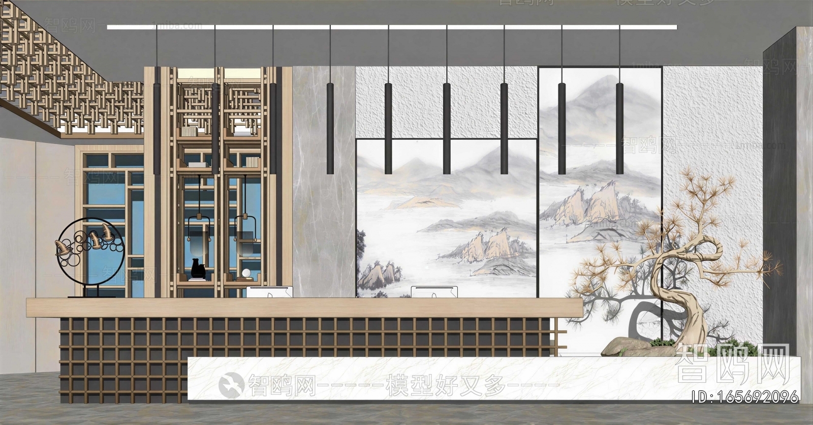 New Chinese Style Reception Desk